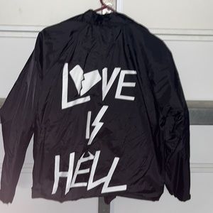 Love is Hell Black Windbreaker